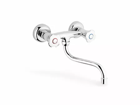 Turnable Spout Wall Sink Mixer With S Pipe GZM-102